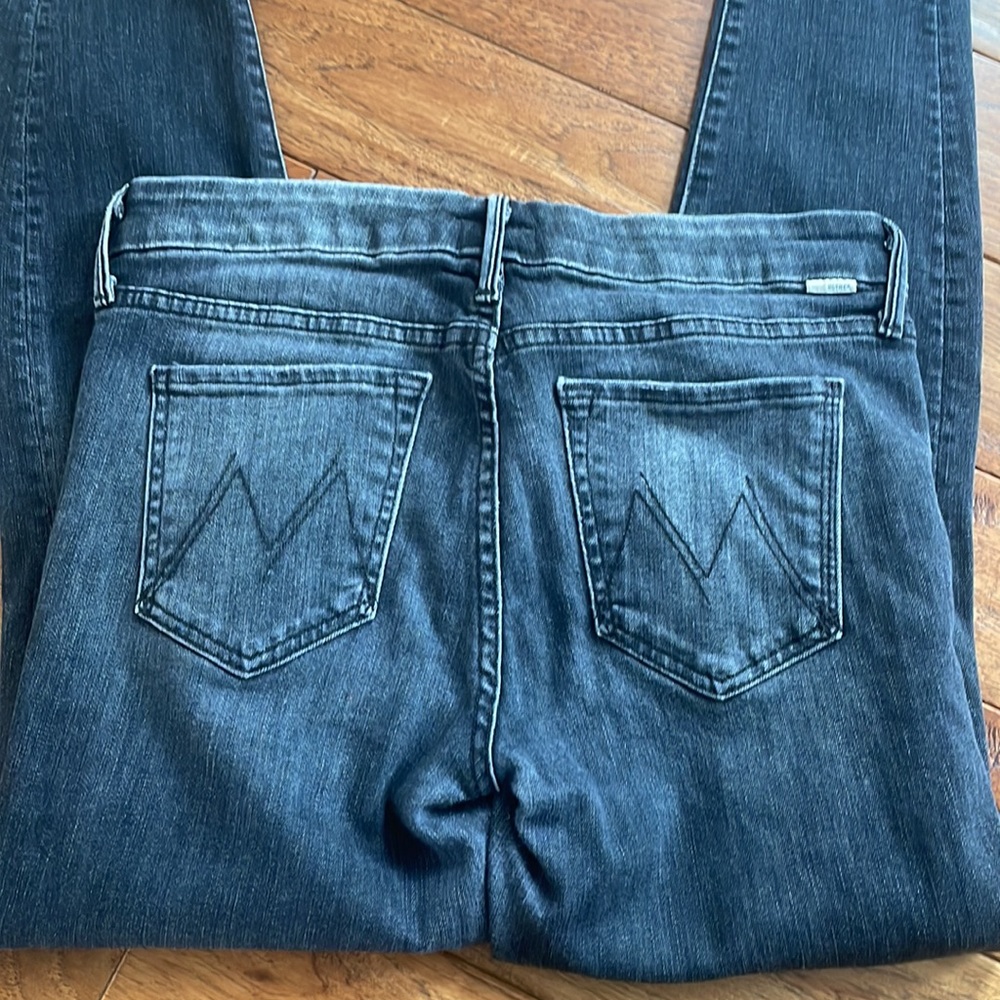 MOTHER denim, Undone Hem Looker Ankle, Black Jeans, size 28 - Picture 6 of 9